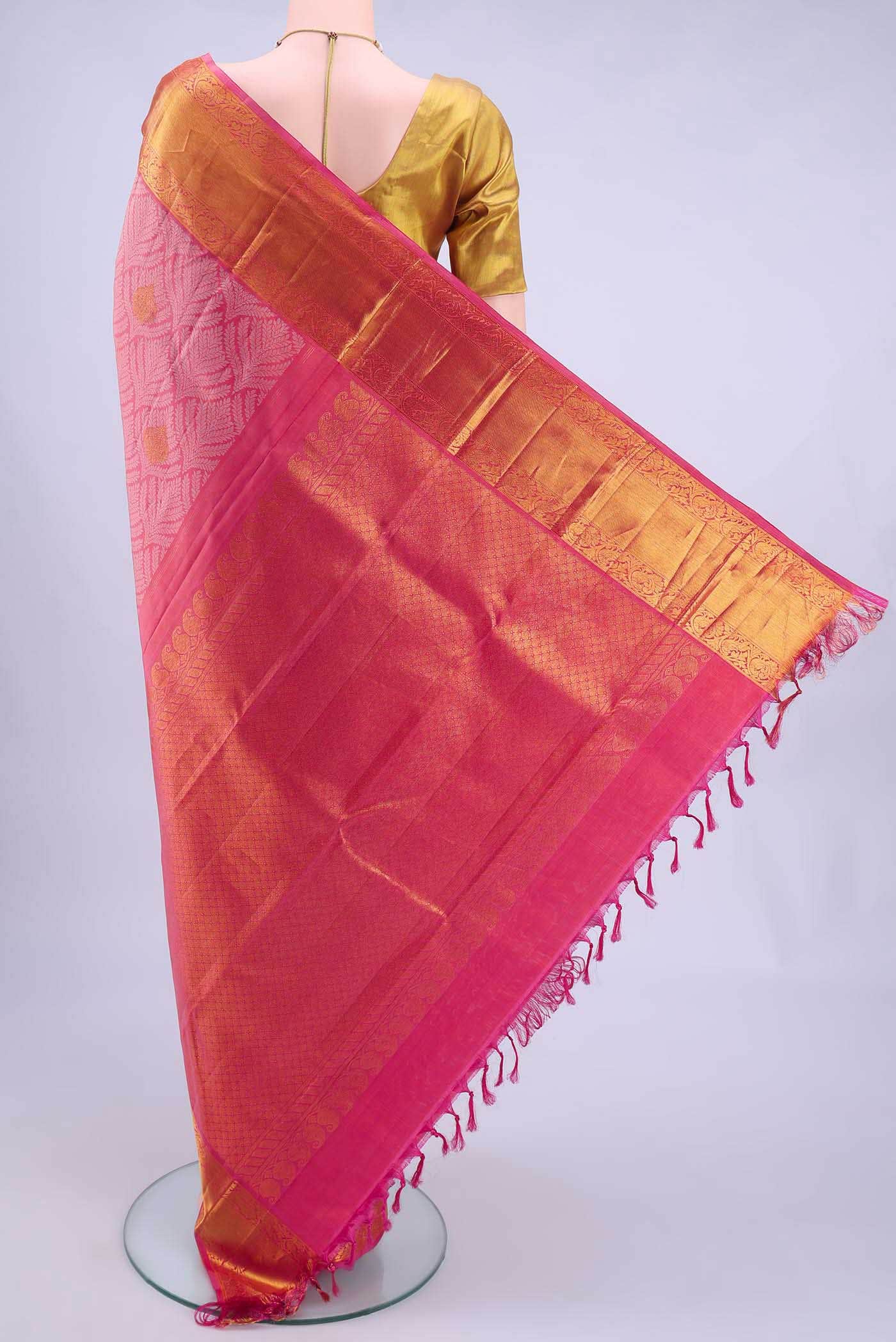 Peach Kanchipuram Silk Saree