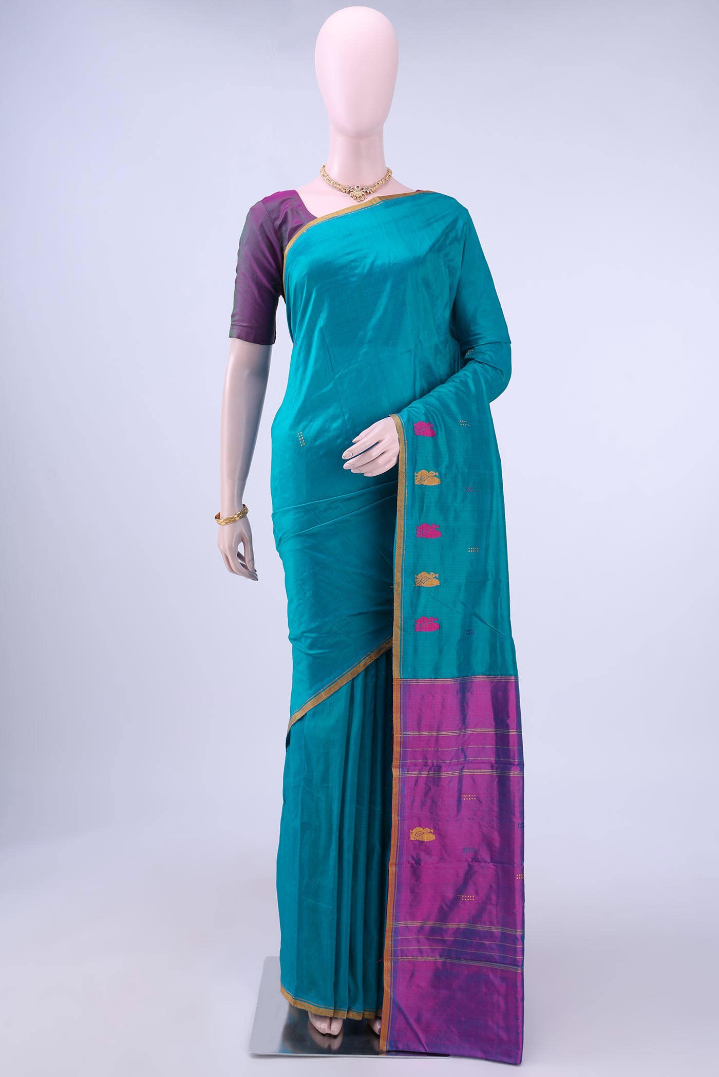 Blue Kanchipuram Silk Saree
