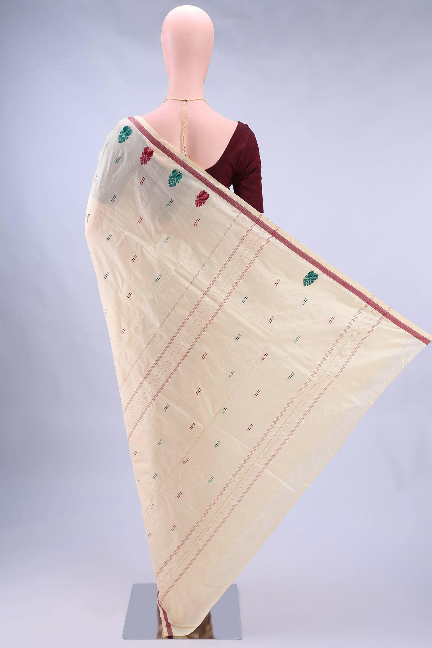 Off White Kanchipuram Silk Saree