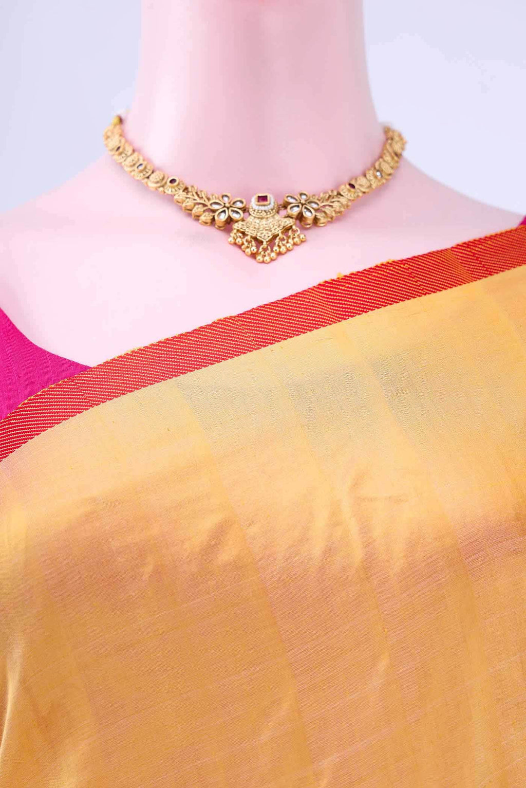 Golden Kanchipuram Silk Saree