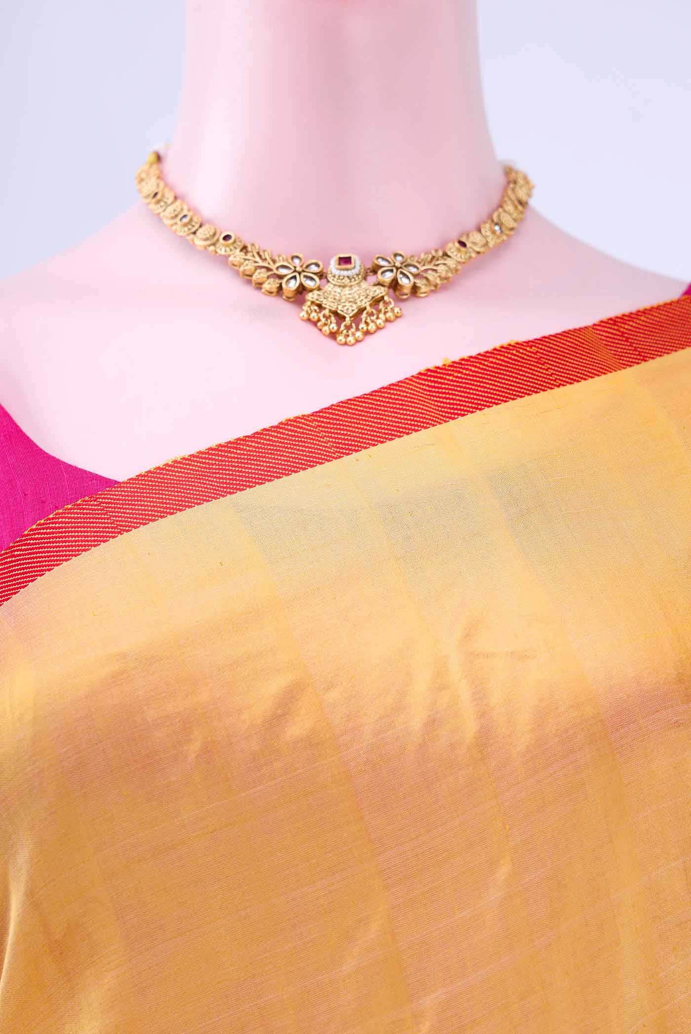 Golden Kanchipuram Silk Saree