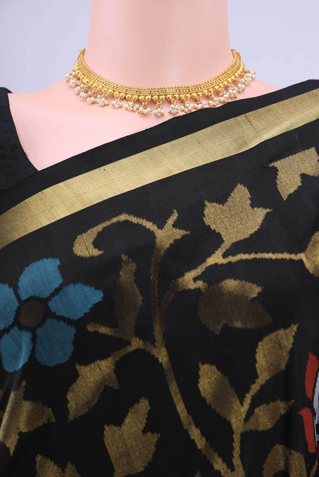 Pure Silk Pure Zari Black Uppada Saree