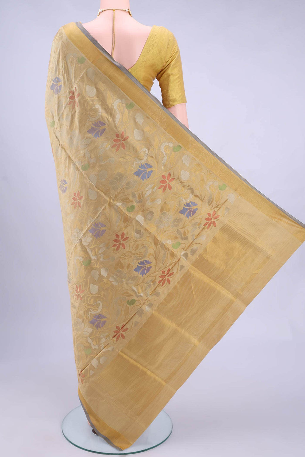 Pure Silk Pure Zari Beige Uppada Saree