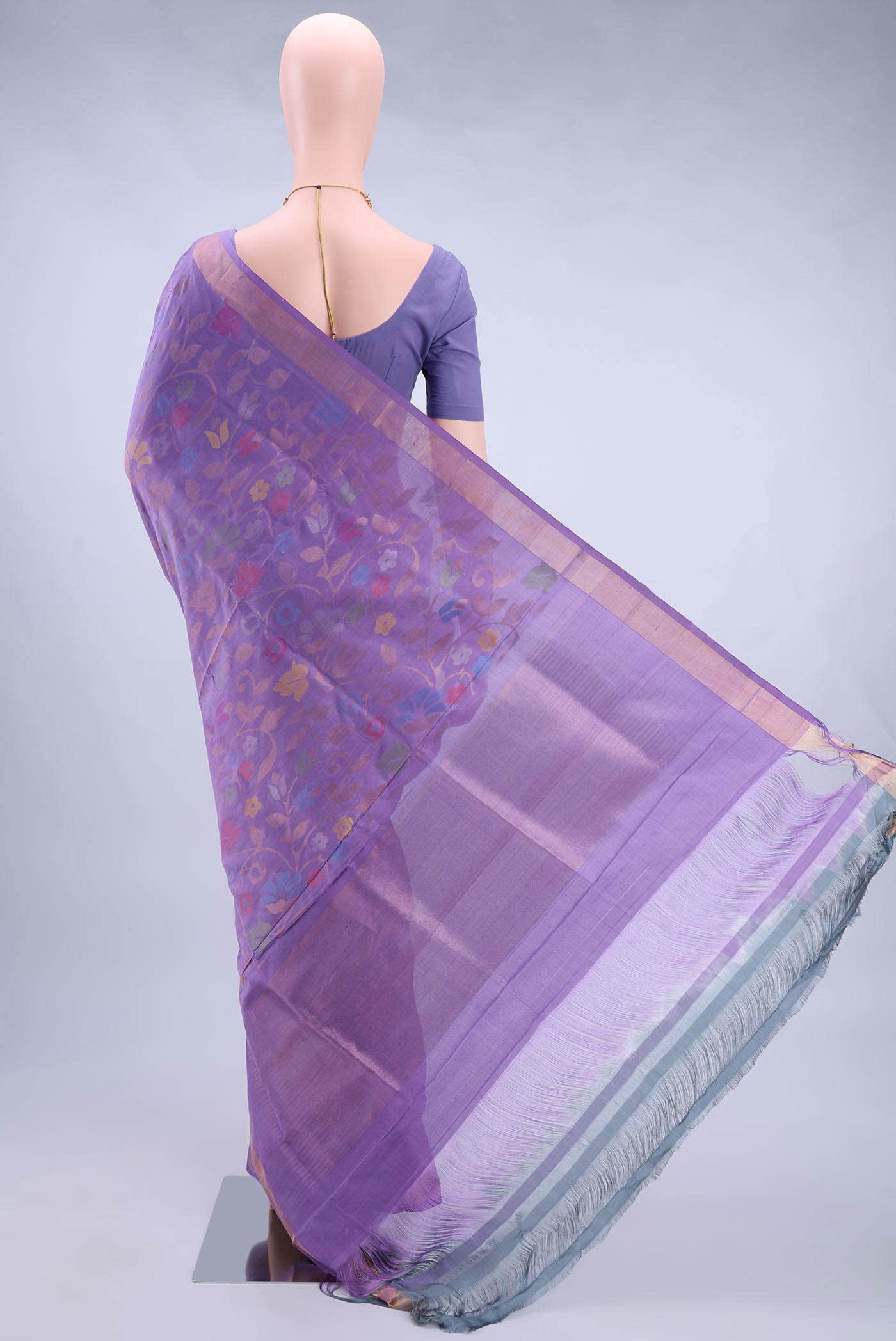 Pure Silk Pure Zari Lavender Uppada Saree