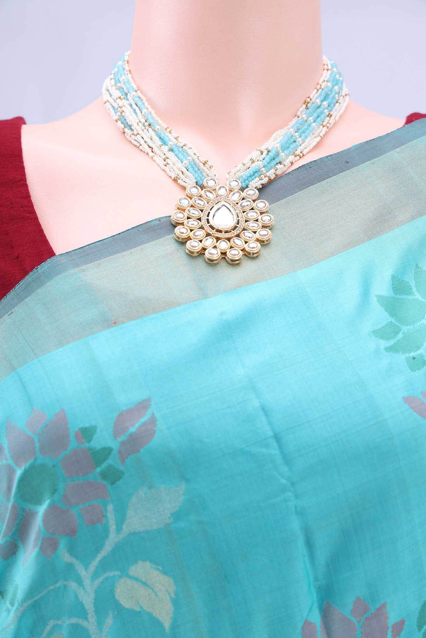 Pure Silk Pure Zari Sky Blue Uppada Saree