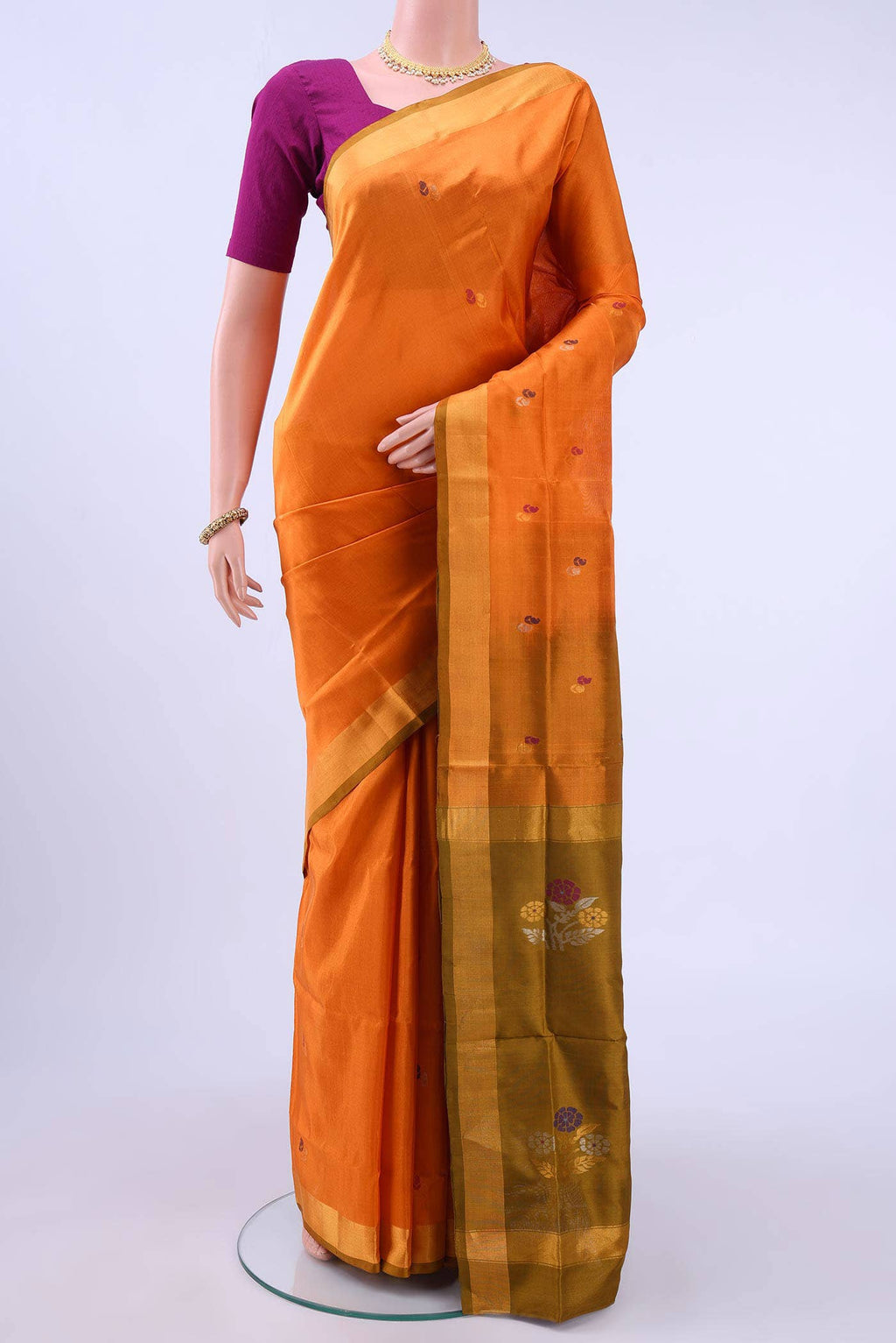 Orange Uppada Silk Saree