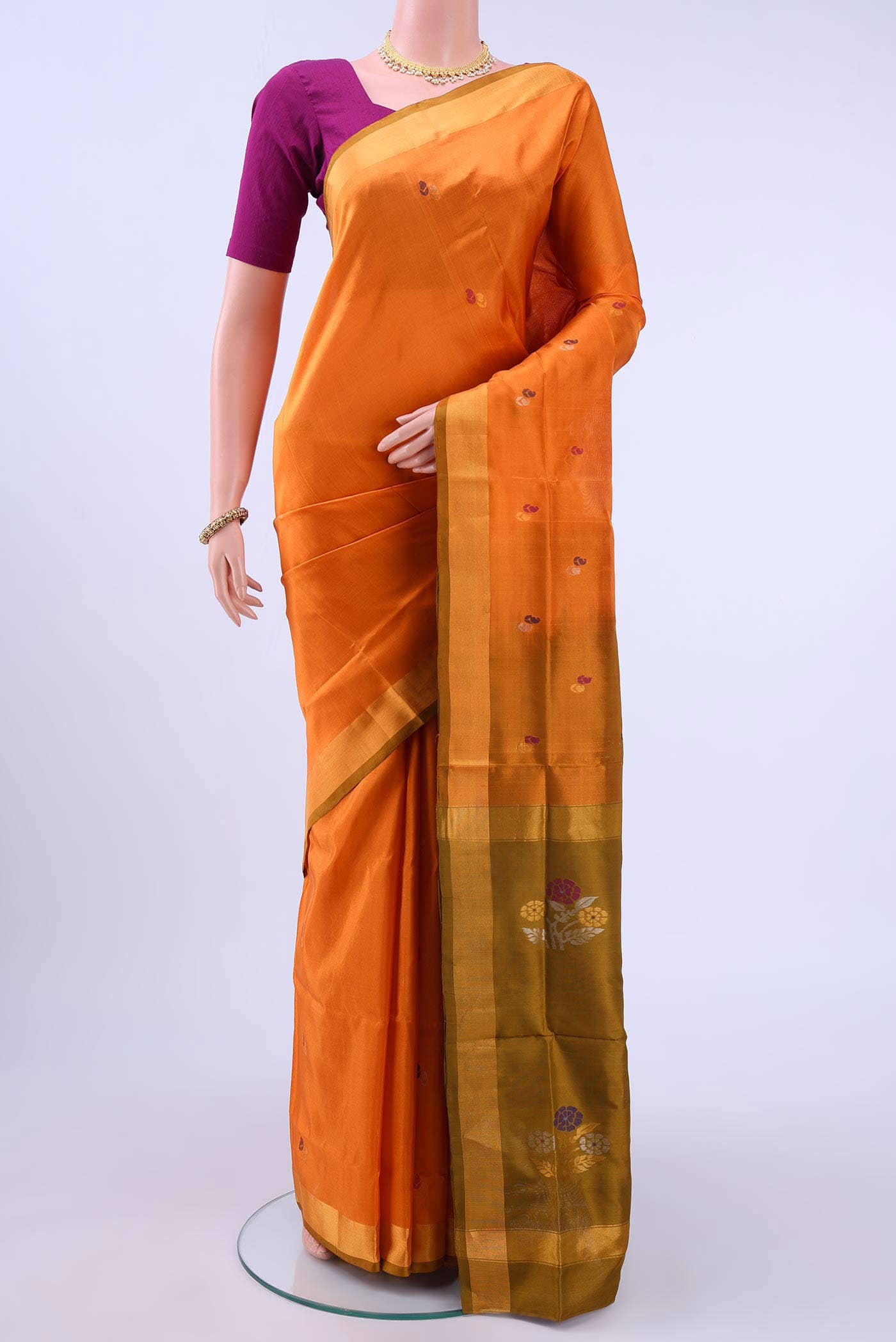 Orange Uppada Silk Saree