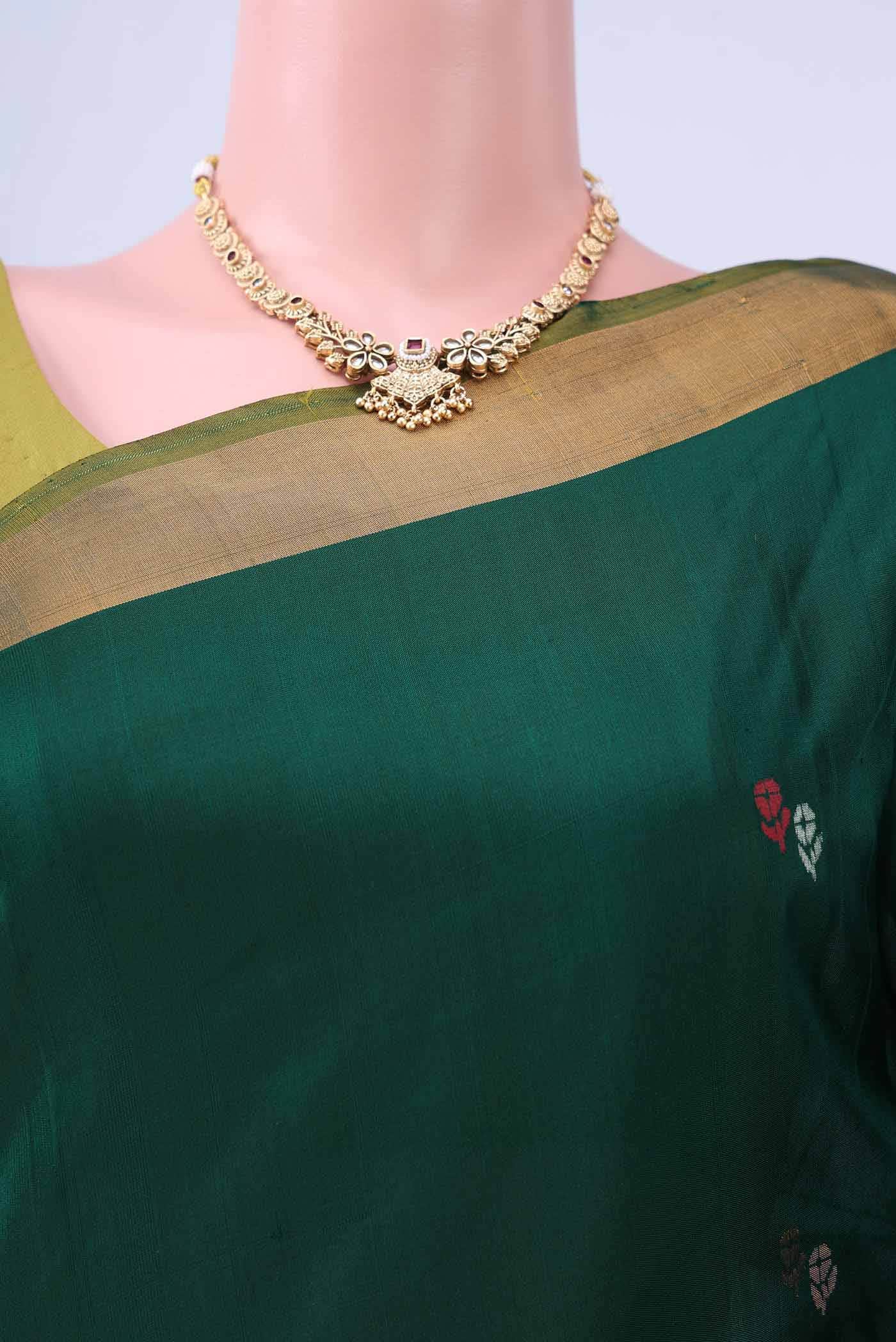 Bottle Green Uppada Silk Saree