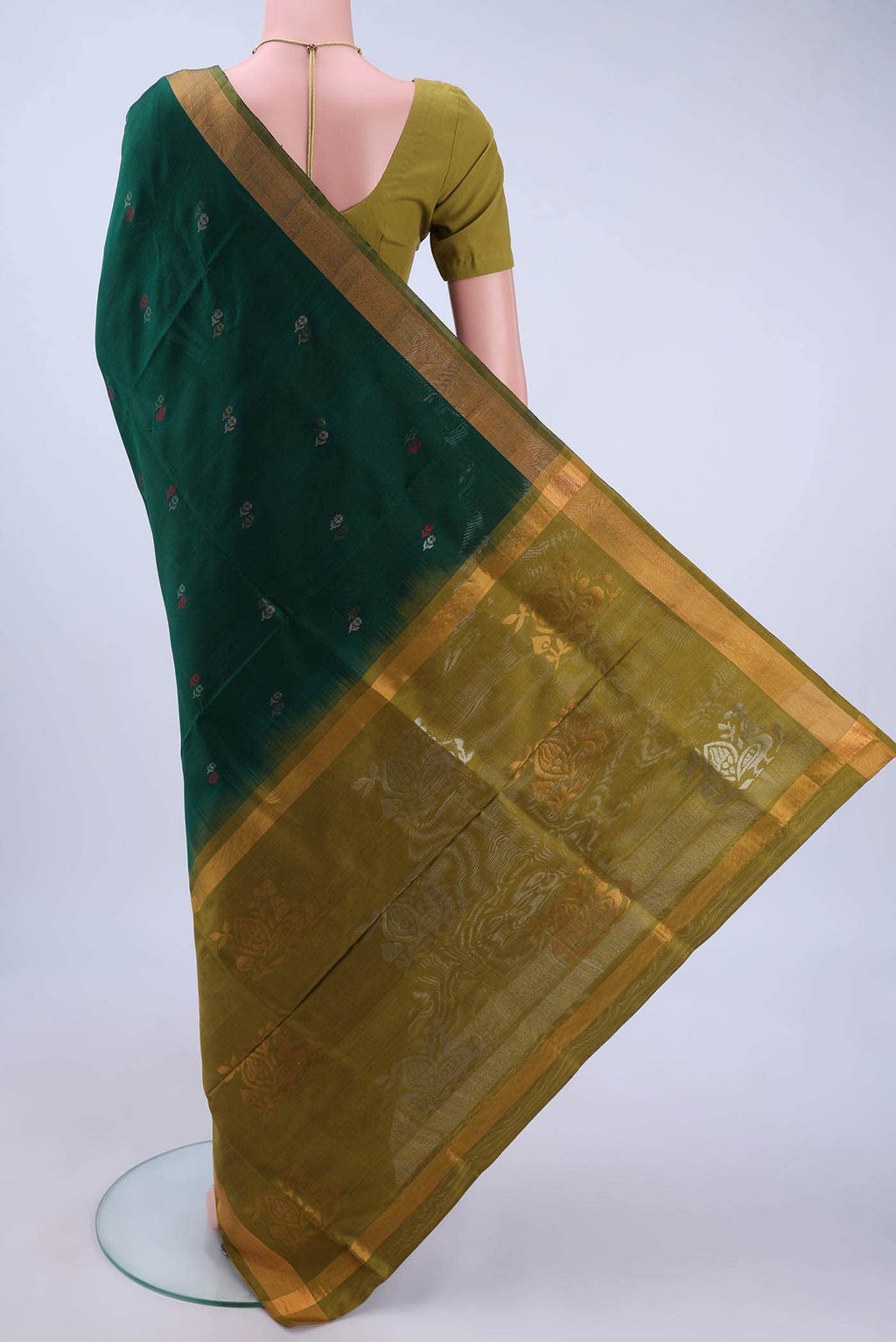 Bottle Green Uppada Silk Saree