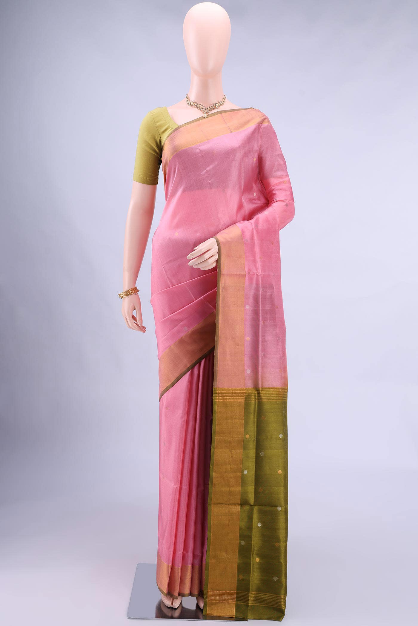 Rose pink Uppada Silk Saree