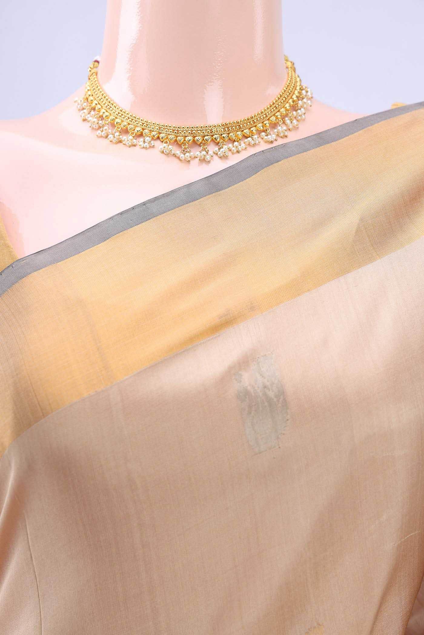 Dark Beige Uppada Silk Saree