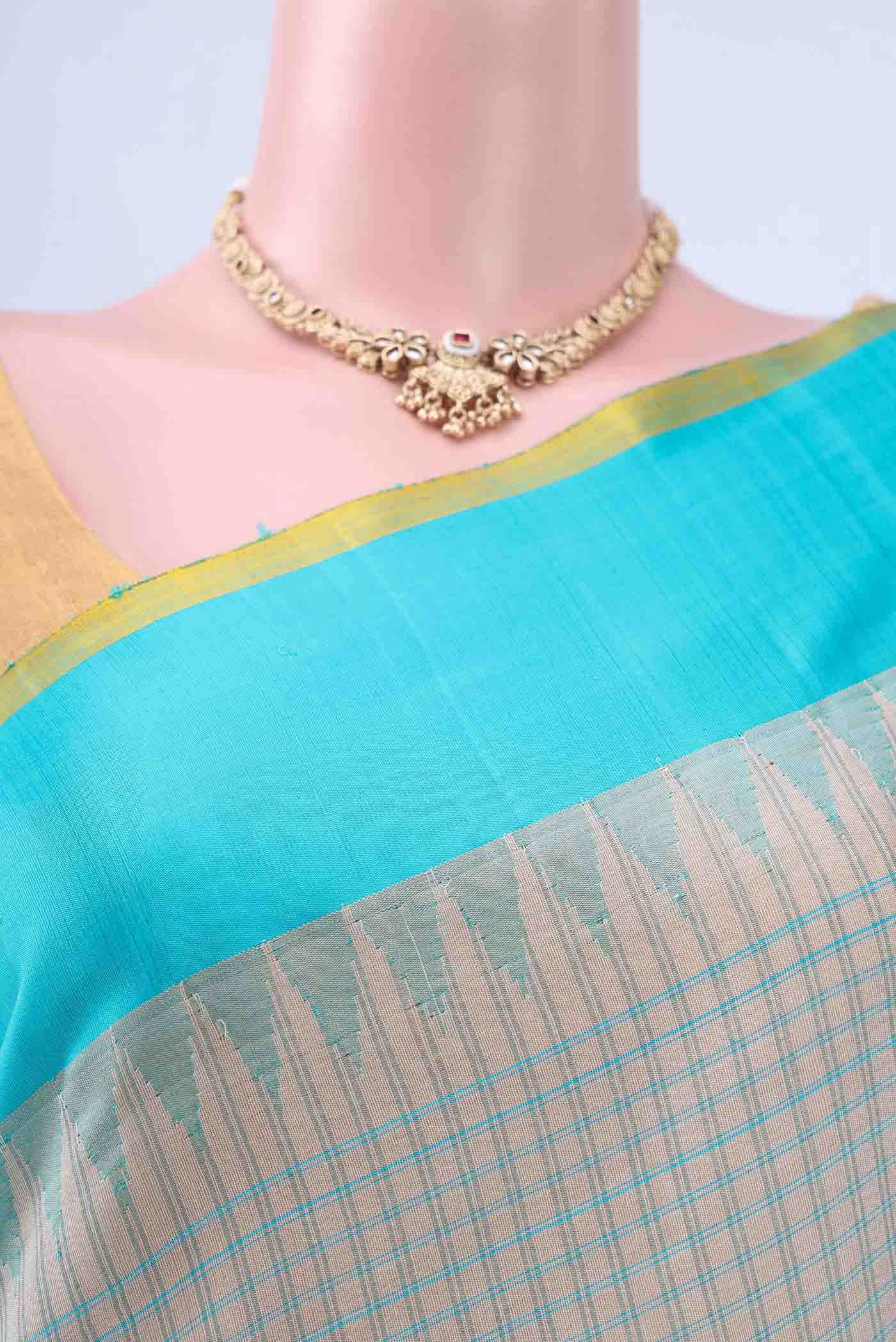 Beige Gadwal Silk Saree