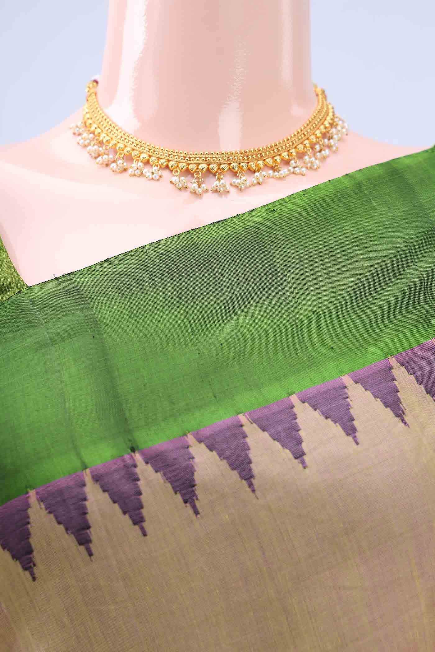 Peach Gadwal Silk Cotton Saree