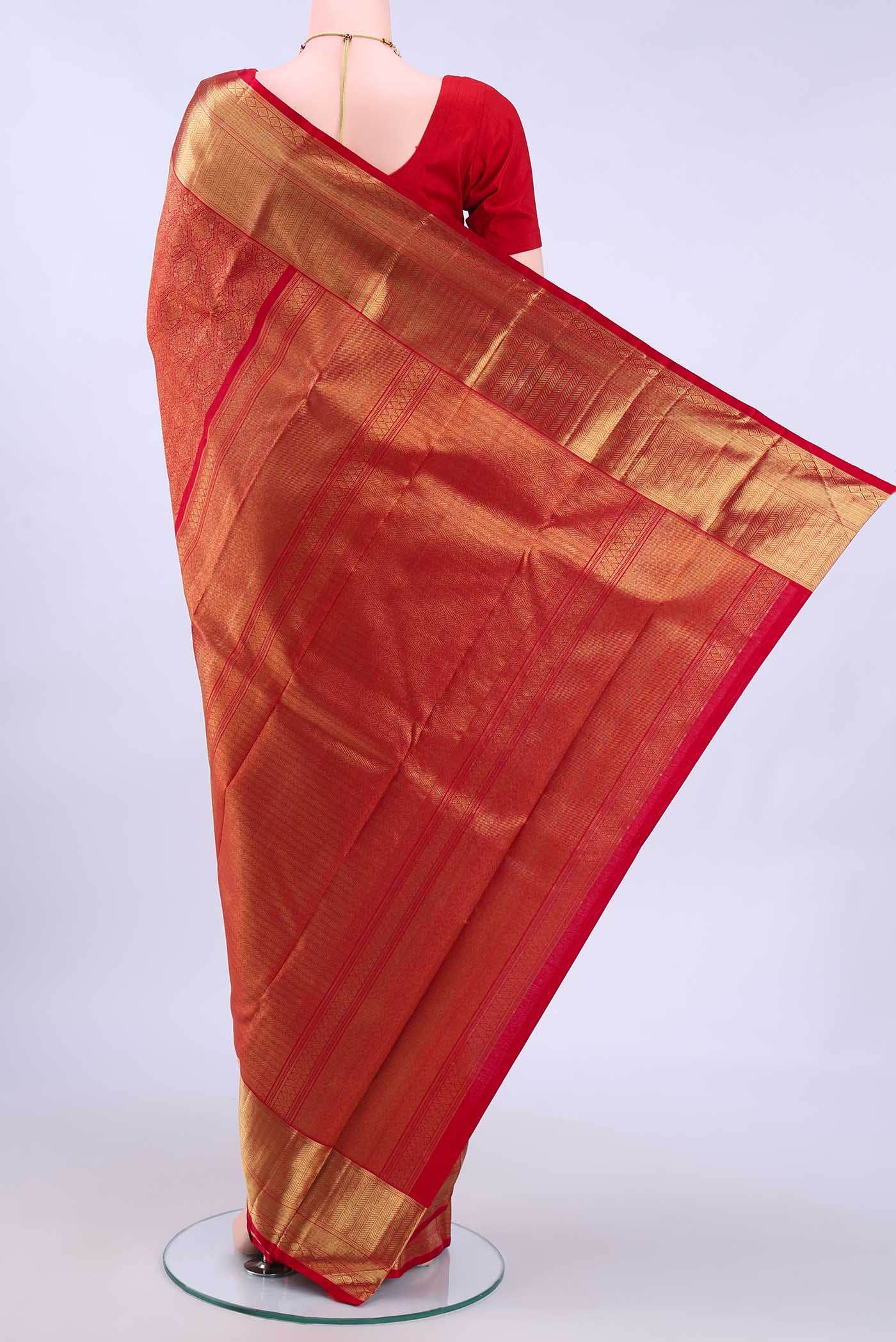Pure Silk Pure Zari Red Kanchipuram Saree