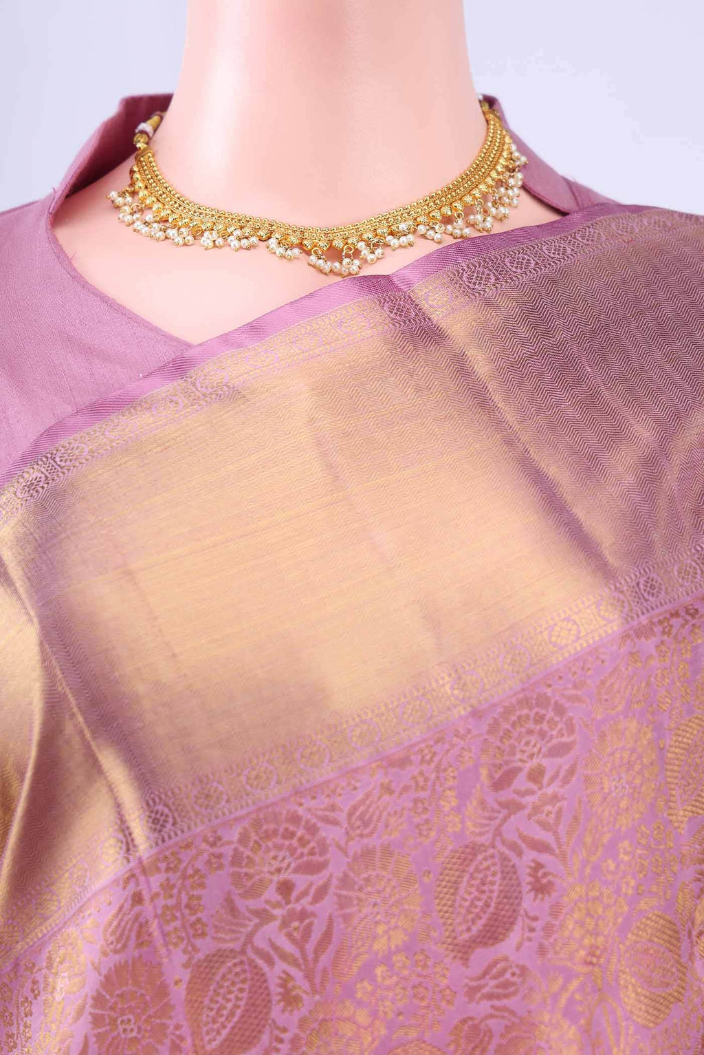 Pure Silk Pure Zari Pink Kanchipuram Saree
