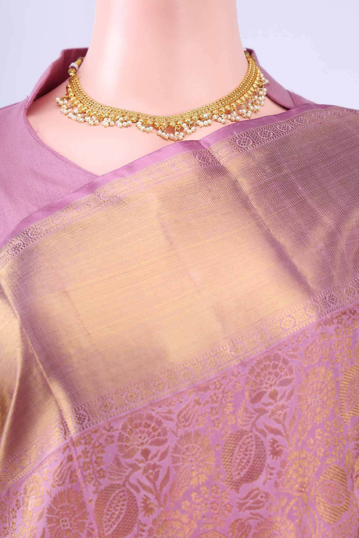 Pure Silk Pure Zari Pink Kanchipuram Saree