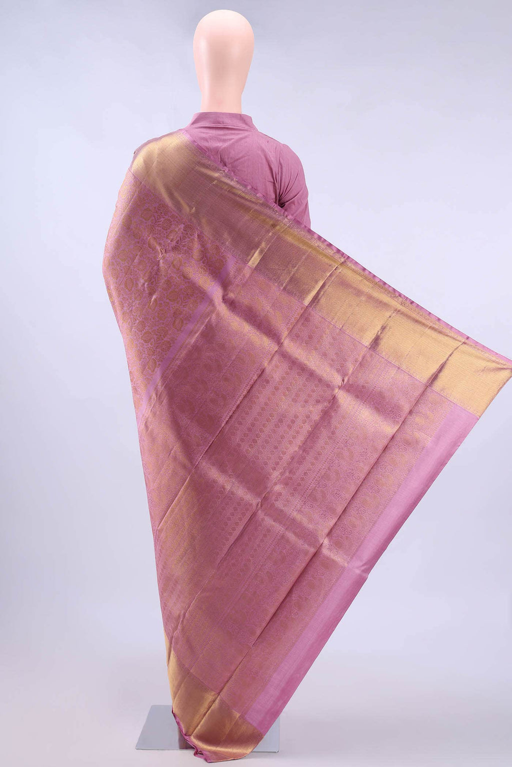 Pure Silk Pure Zari Pink Kanchipuram Saree