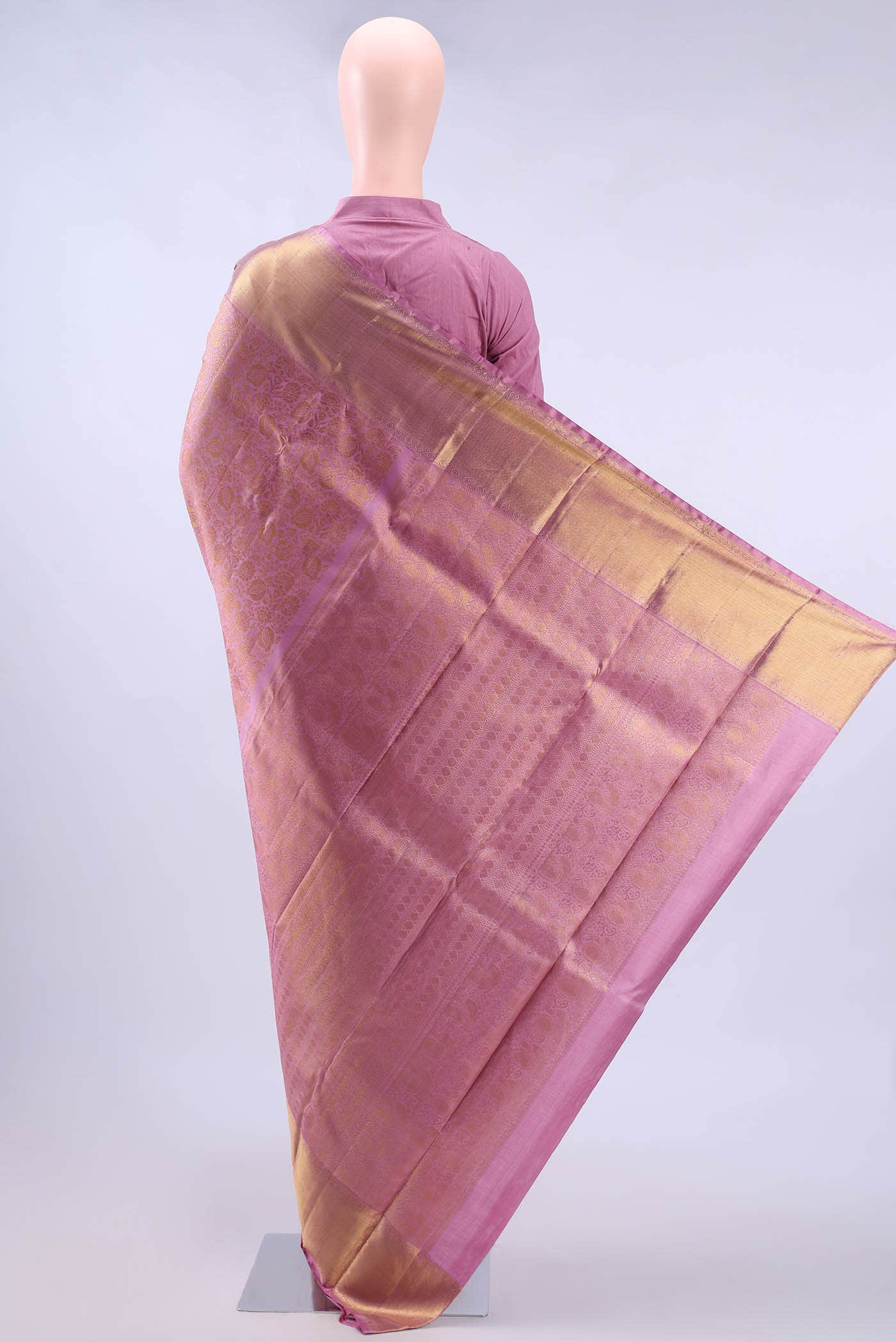 Pure Silk Pure Zari Pink Kanchipuram Saree