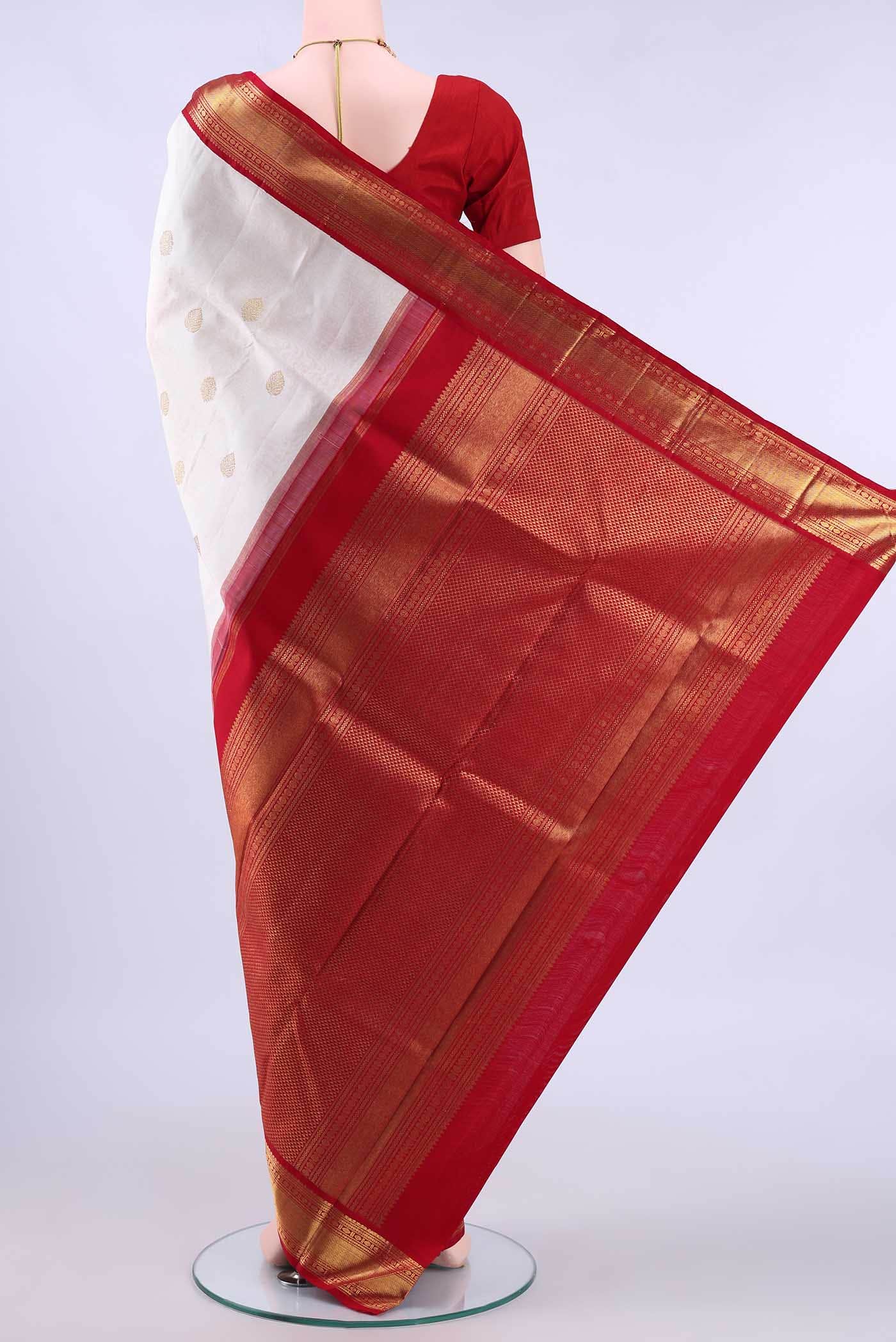 Pure Silk Pure Zari Off White Kanchipuram Saree