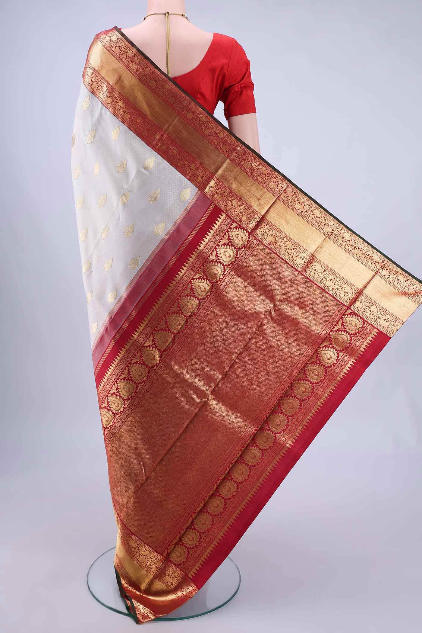Pure Silk Pure Zari Off White Kanchipuram Saree