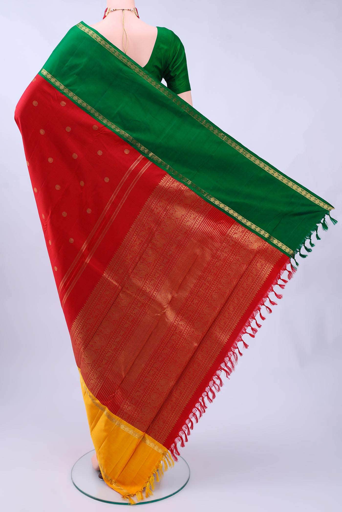 Pure Silk Pure Zari Red Kanchipuram Saree