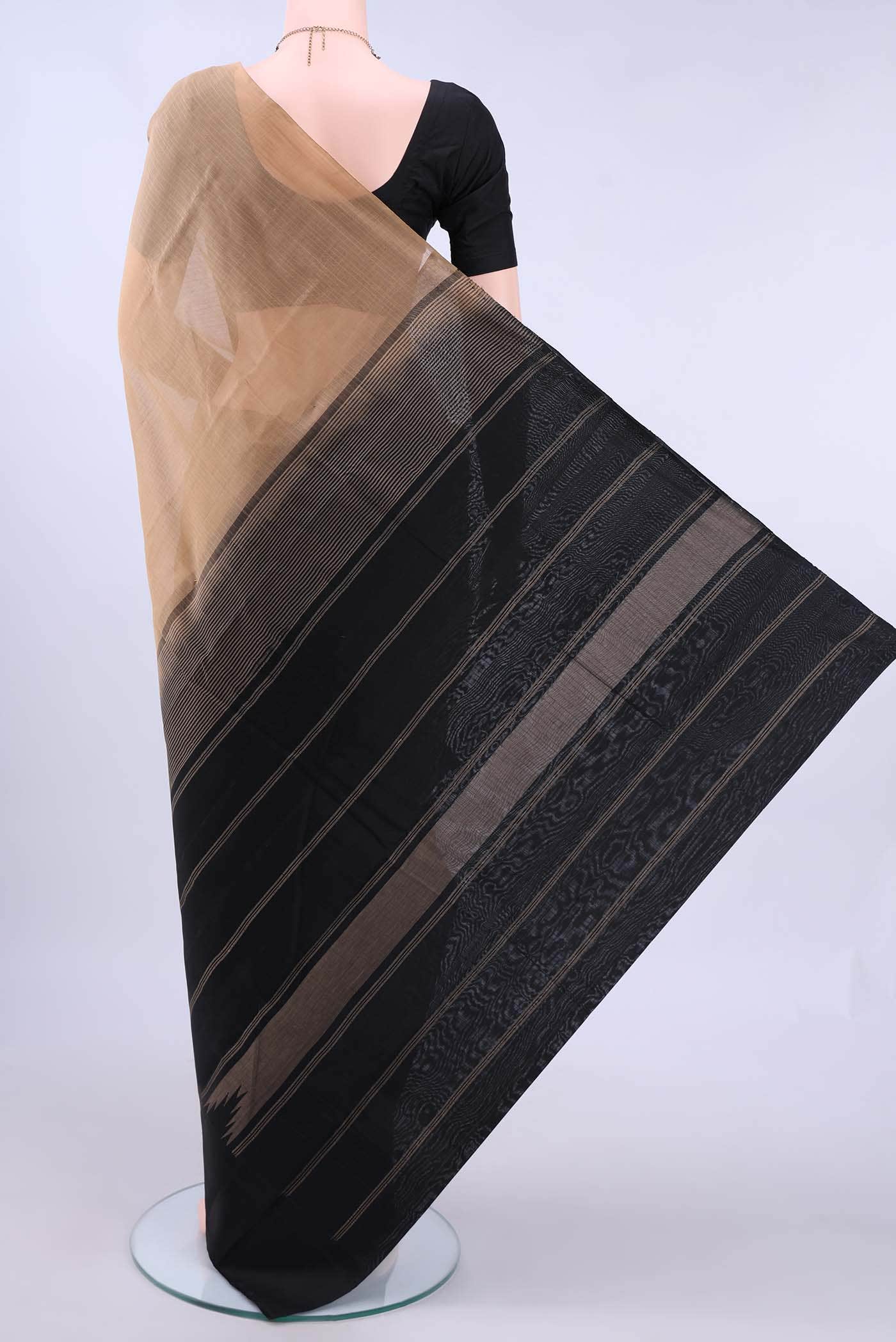 Dark Beige Kanchi Cotton Saree