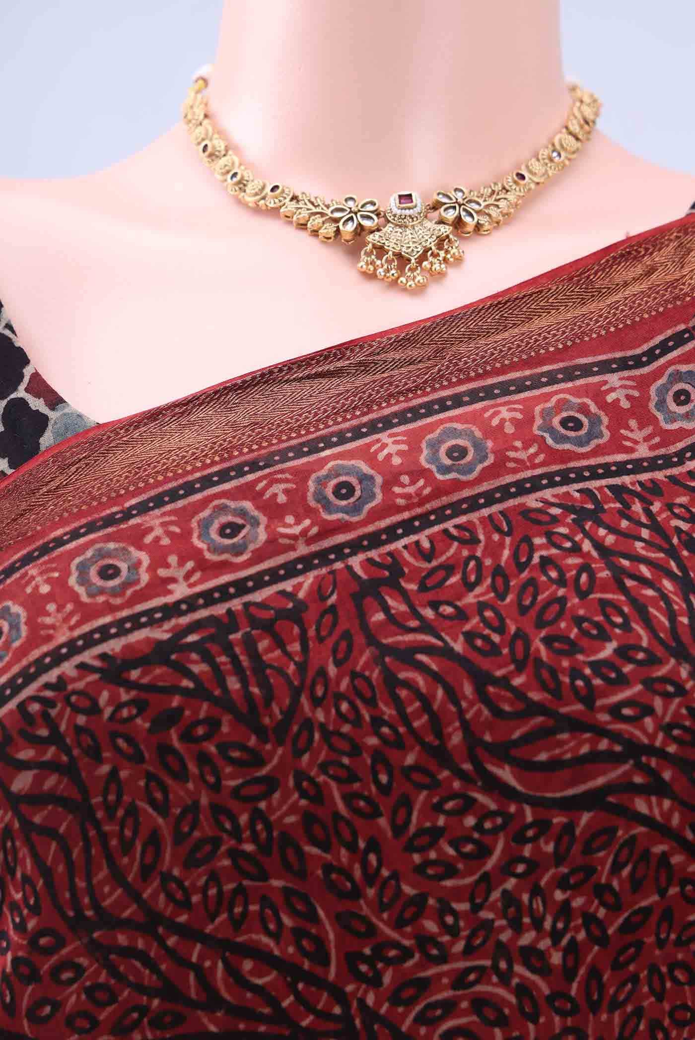 Maroon Chanderi Silk Cotton Saree