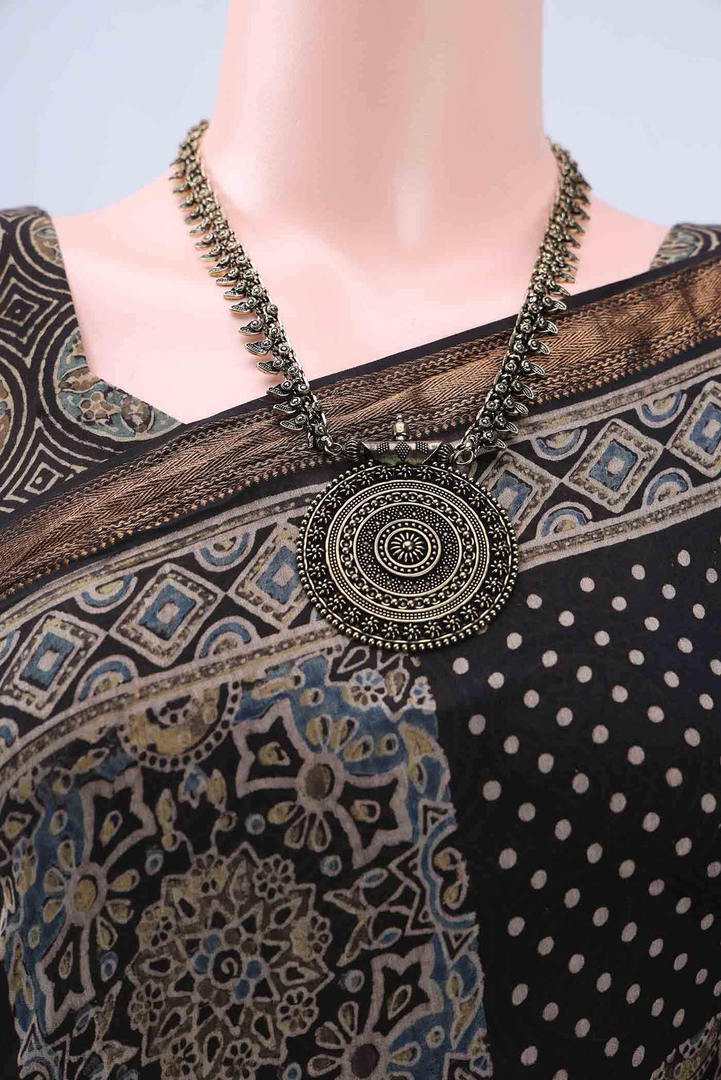 Black Chanderi Silk Cotton Saree