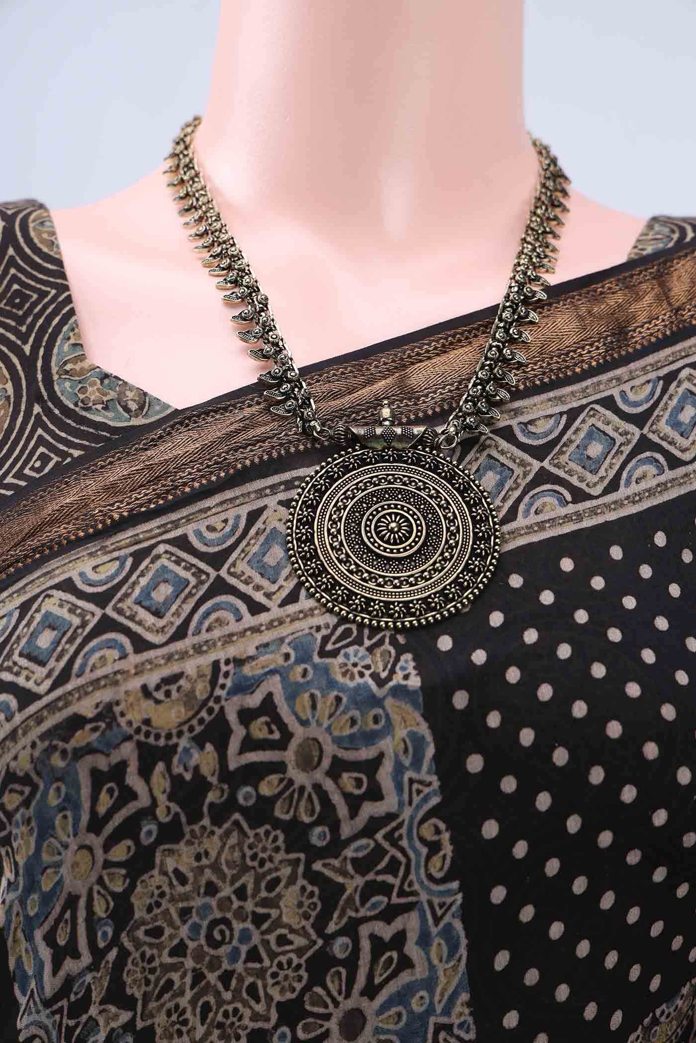 Black Chanderi Silk Cotton Saree