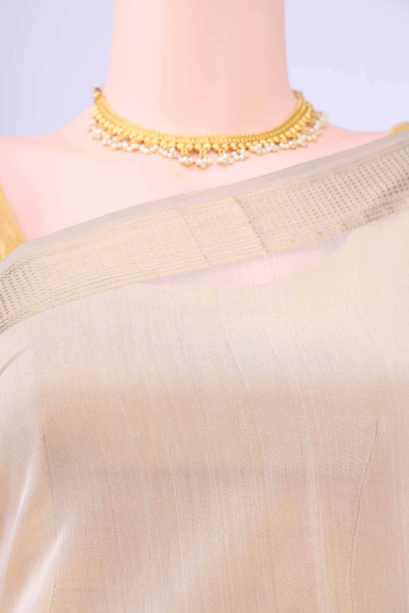 Beige Maheshwari Silk Cotton Saree