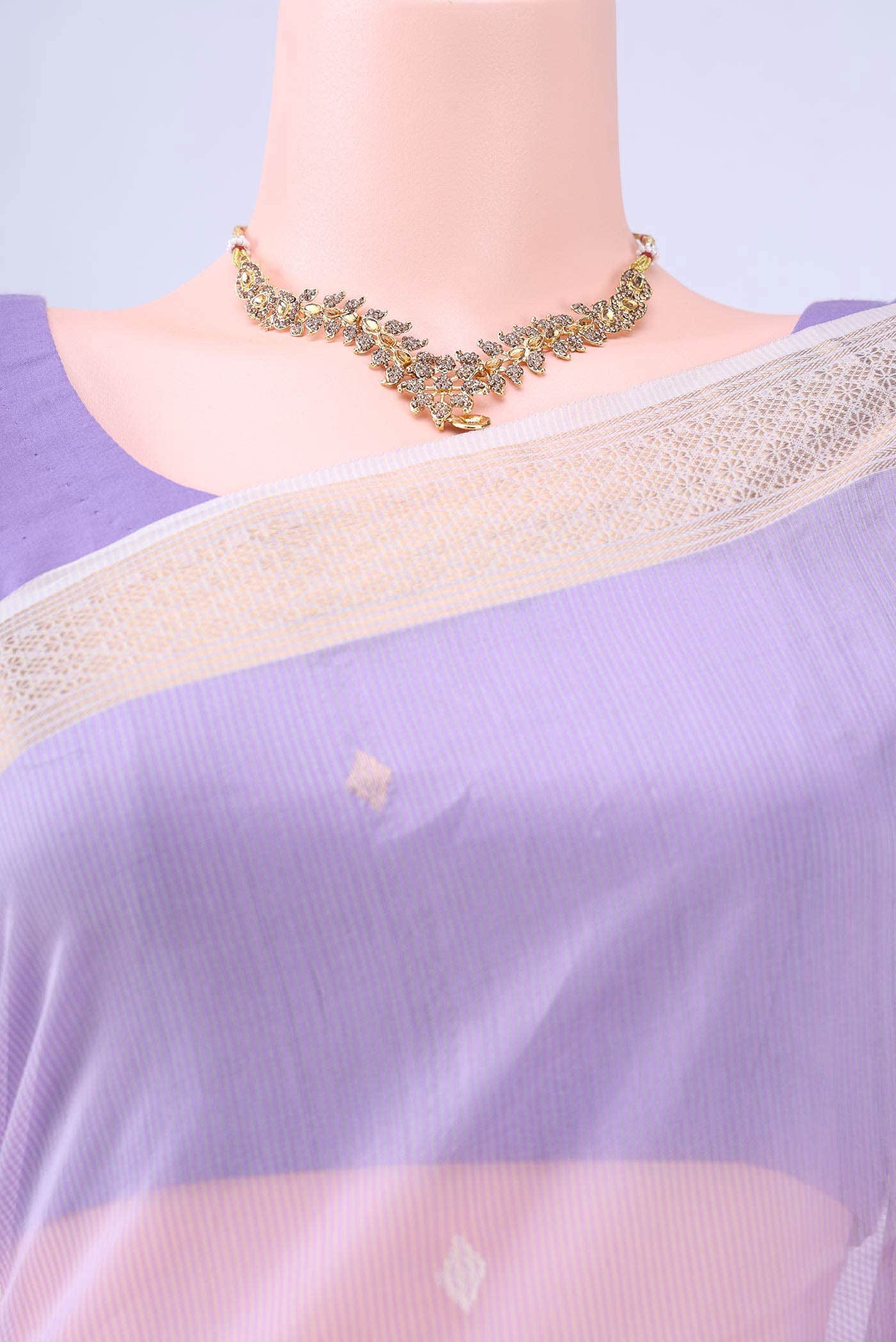 Lavender Maheshwari Silk Saree
