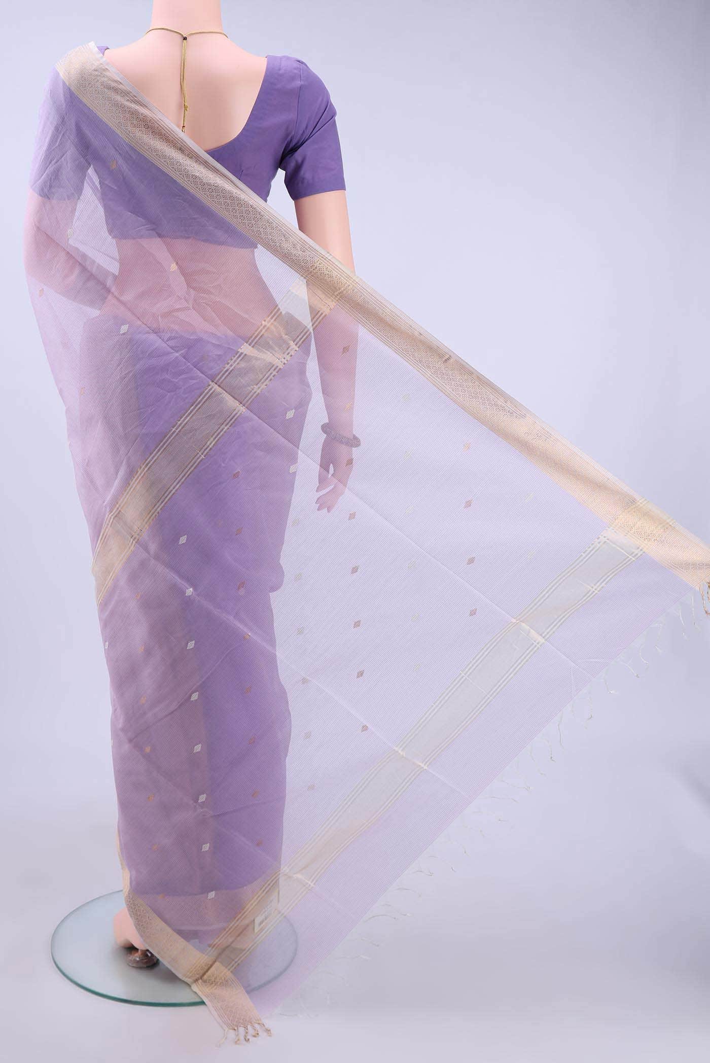 Lavender Maheshwari Silk Saree