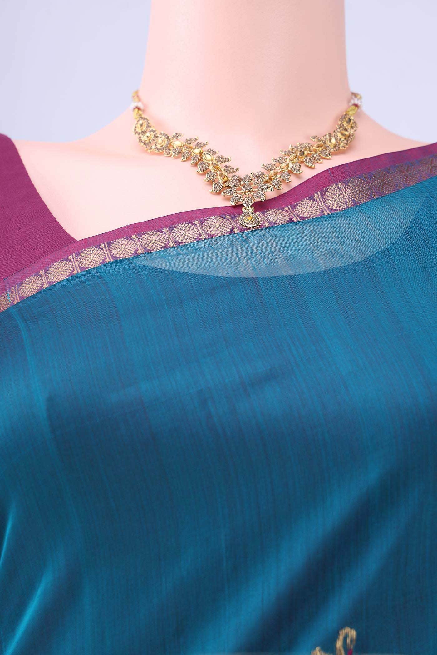 Black Maheshwari Silk Saree
