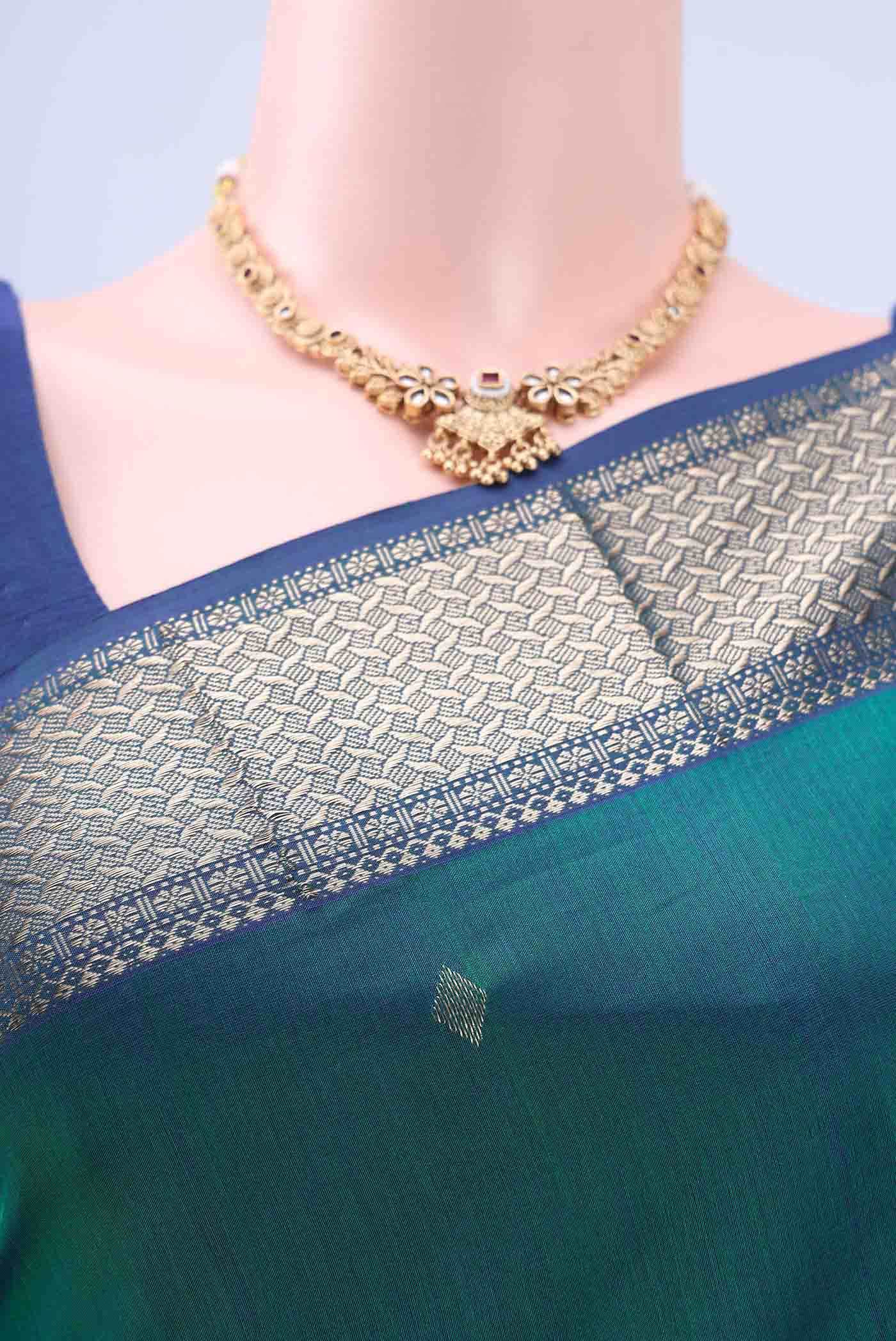 Green Maheshwari Silk Cotton Saree
