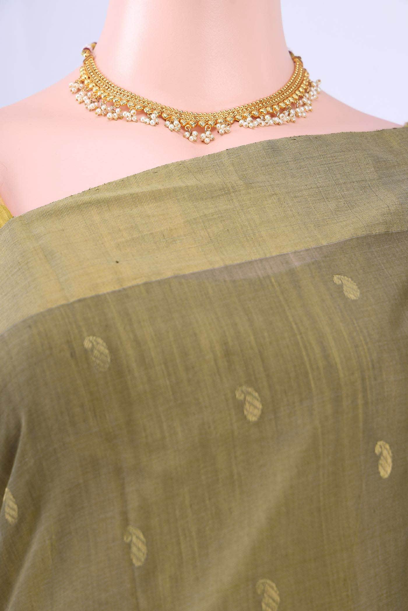 Davys Grey Chanderi Silk Saree