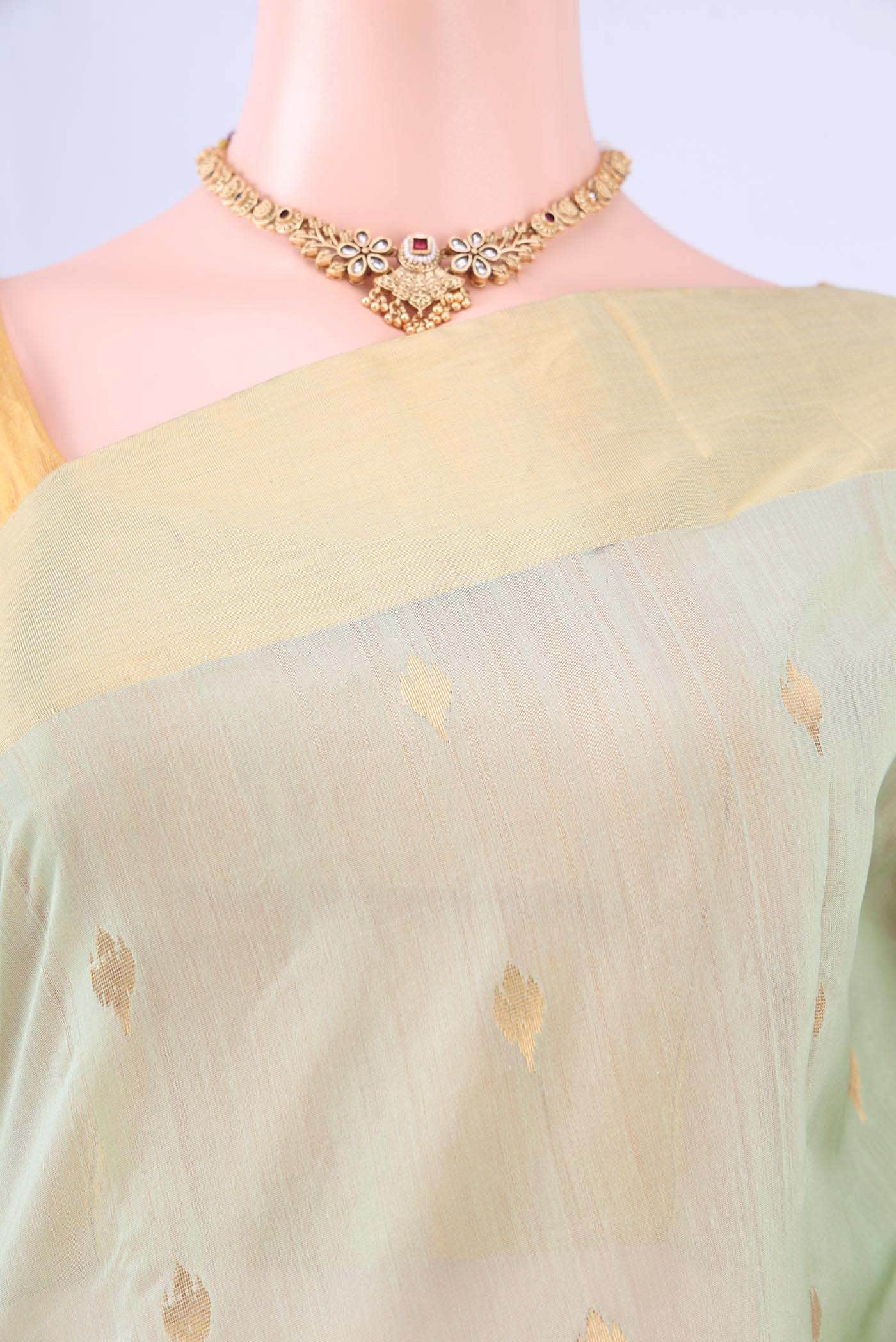 Sage Green Chanderi Silk Saree