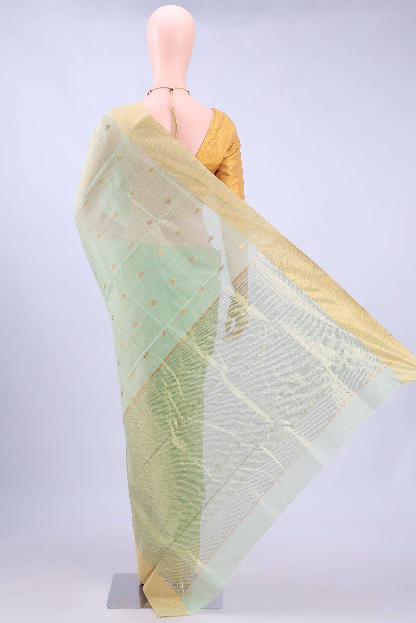 Sage Green Chanderi Silk Saree