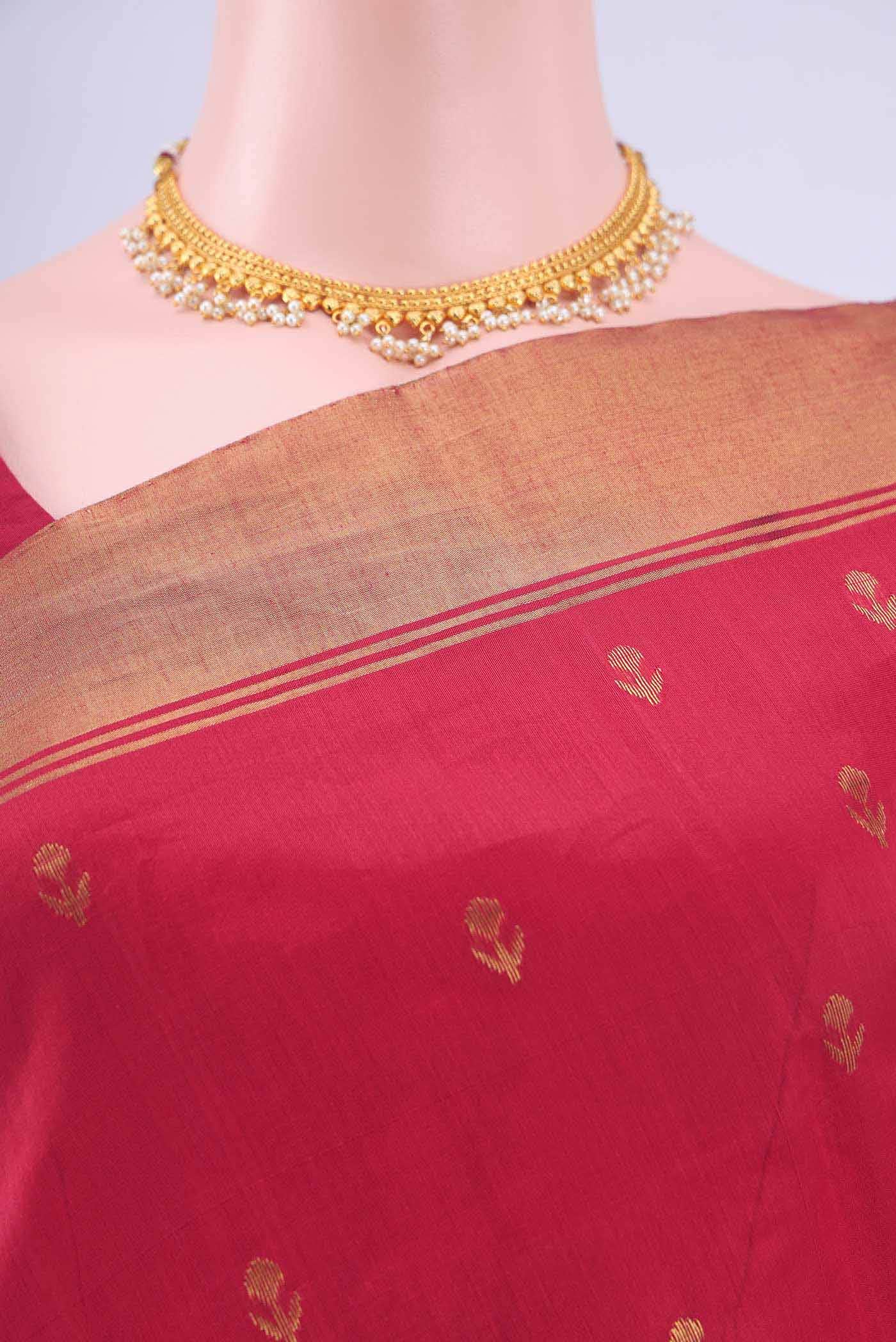 Red Chanderi Silk Cotton Saree