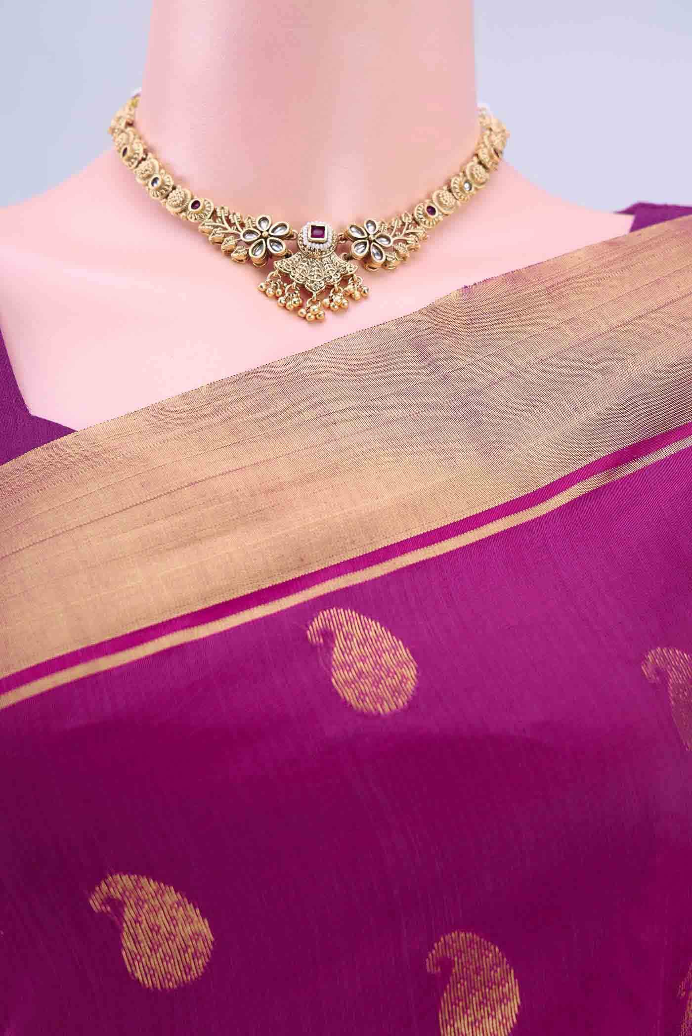 Rani Pink Chanderi Silk Cotton Saree