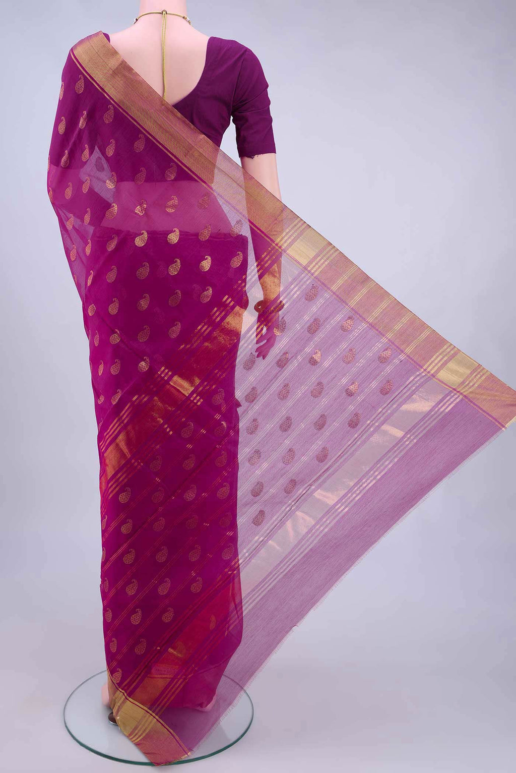 Rani Pink Chanderi Silk Cotton Saree
