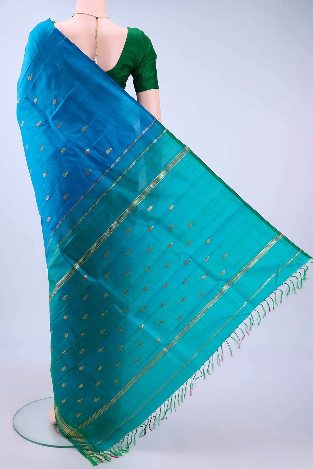 Dark Blue Kanchipuram Saree