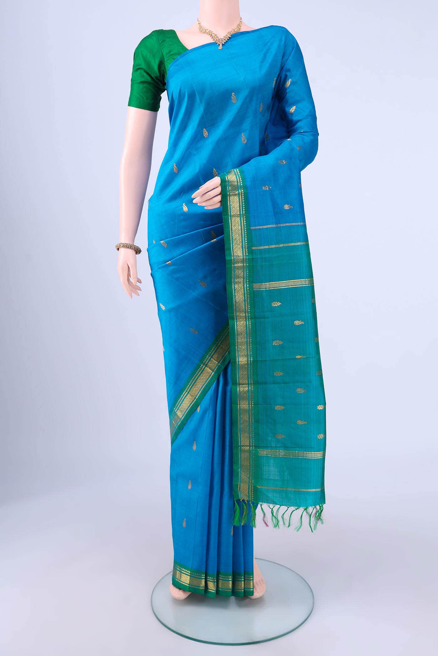 Dark Blue Kanchipuram Saree