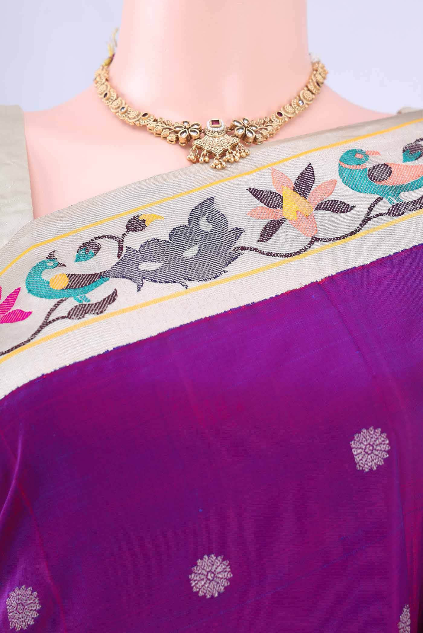 Magenta Dual Tone Gadwal Silk Saree