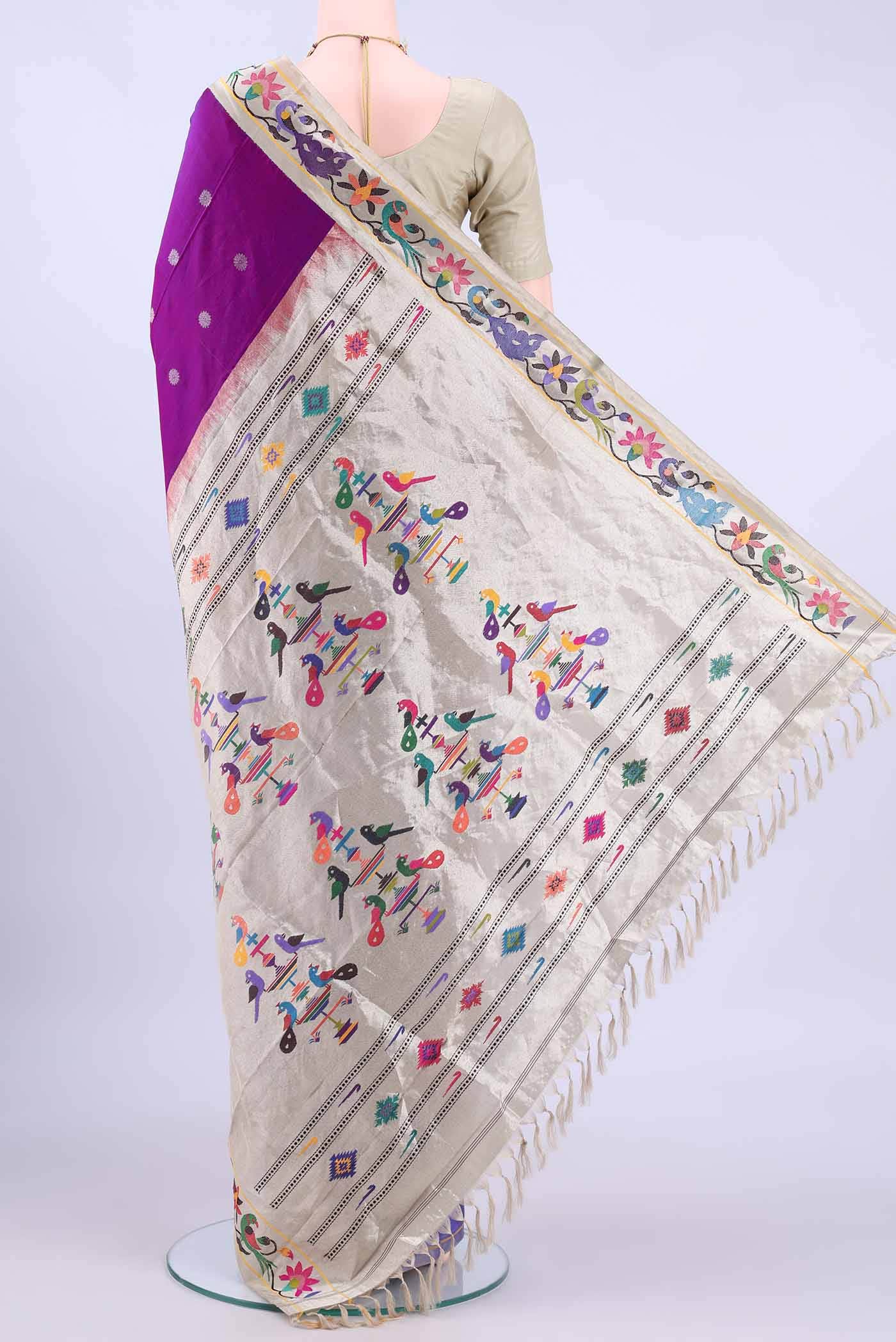 Magenta Dual Tone Gadwal Silk Saree