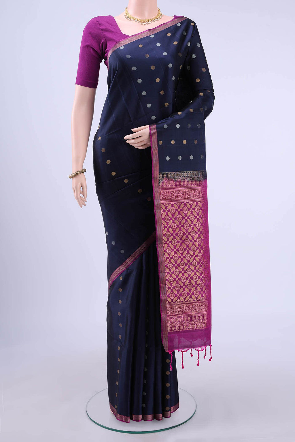 Navy Blue Soft Silk Saree