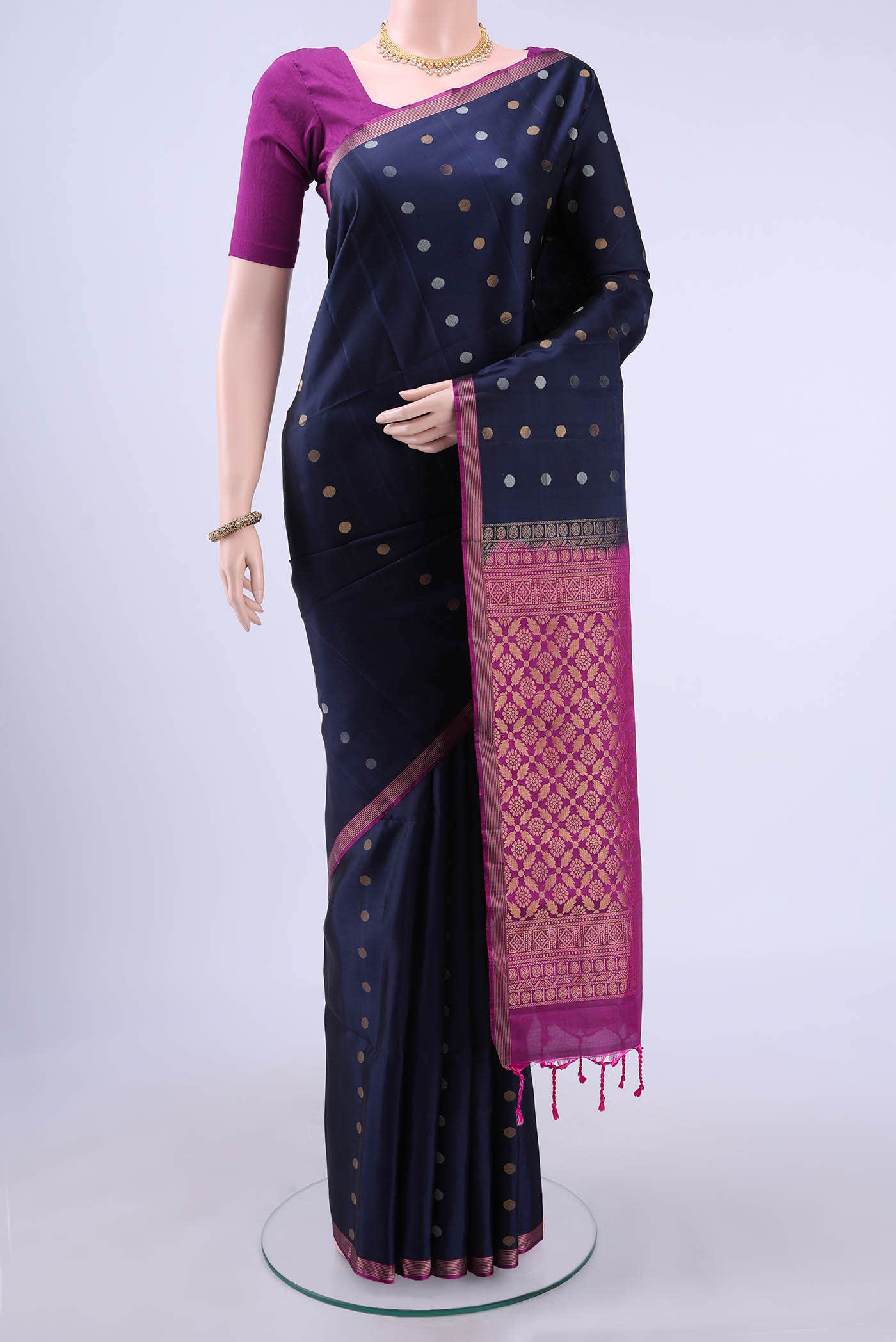Navy Blue Soft Silk Saree