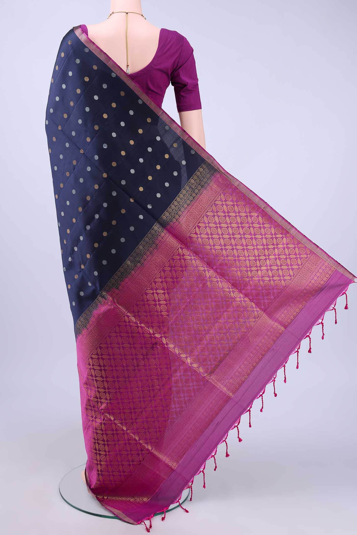 Navy Blue Soft Silk Saree