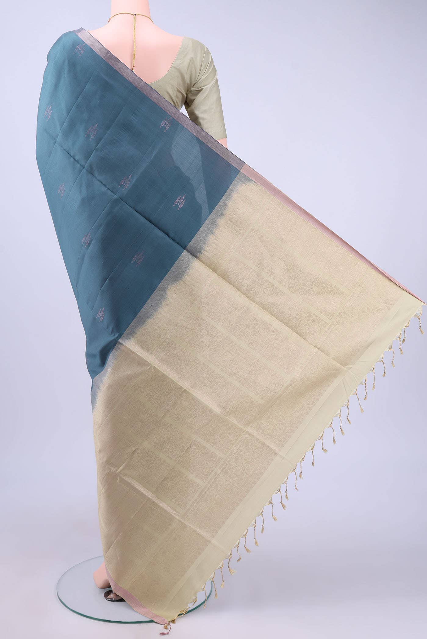 Davys Grey Soft Silk Saree