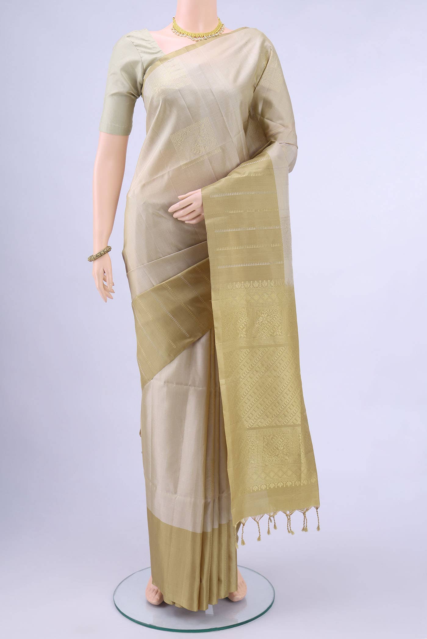 Beige Soft Silk Saree