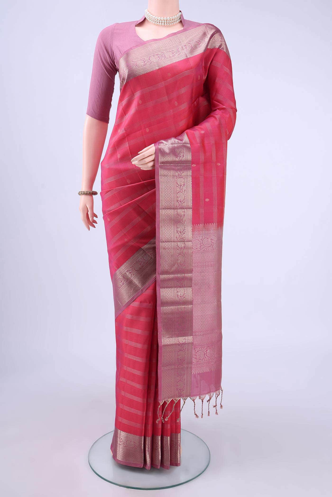 Imperial Pink Soft Silk Saree